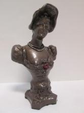 Handpainted Cast Metal Victorian Lady Bust