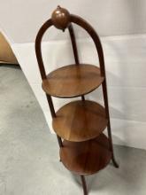 Vintage 3 Tier Cherry Wood Pie Stand