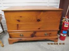 Pine Farmhouse Blanket Chest with Drawers