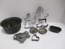 Vintage Tin Molds, Cookie Cutters and E & Co. Cast Metal Rocking Horse Candy Mold