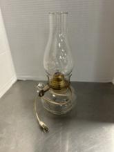 Clear Glass Finger Hold Oil Font Lamp Converted to Electric