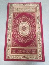 Beige/Burgundy Floor Mat/Rug