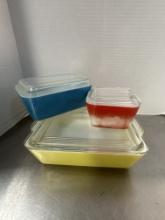 Vintage Pyrex Primary Color Refrigerator Dishes