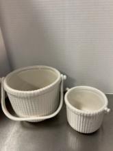 1983 and 1984 Nantucket Lightship Baskets Ceramic Baskets