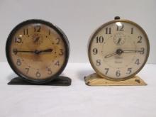 Vintage Gilbert "Ruler" Winding Alarm Clock and Waralarm Winding Alarm Clock