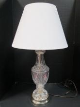 Crystal Table Lamp with Gold Tone Base