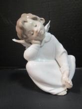 Lladro "Angel Thinking" Porcelain Figurine