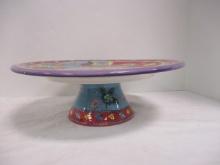 Round Floral/Paisley Pedestal Cake Plate