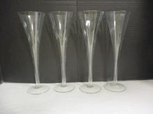4 Crystal Flutes