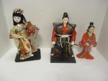 Kreiss Ceramic Kyoto Figure 9", Japanese Samarai Doll (11") &