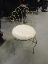 Metal Vanity Chair w/Upholstered Seat