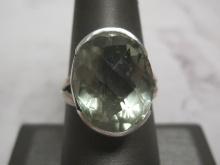 Sterling Silver Green Amethyst Ring