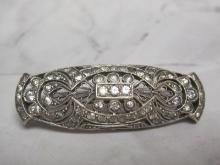 Antique Sterling Silver Rhinestone Brooch