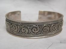 Sterling Silver Elaborate Cuff Bracelet