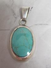 Sterling Silver Turquoise Pendant