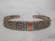 Sterling Silver and Rose Gold Cuff Bracelet