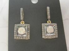 Gold & Silver Diamond Earrings