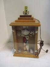 Beach Seashell Table Lamp. Wood With Plexiglass.