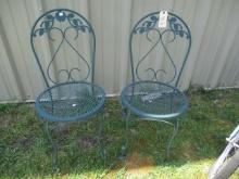 Two Wrought Iron Chairs.