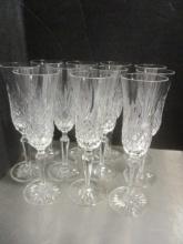 Wedgwood Eleven Matching Lead Crystal Flutes.