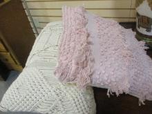 Light Pink and Cream Woven Decorative Pillows.