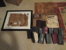 Interesting Grouping of Late 1800s Correspondences, Leather Bound Daily Journals, Leather Desk