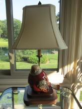 Glazed Songbird Candlestick Table Lamp