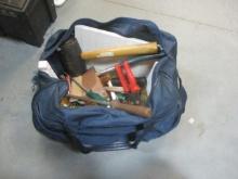 Tool Bag with Screwdrivers, Hammers, Hatcher, Snips, Etc.