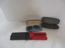 Vintage Clip on Sunglasses with Case and Prescription Sunglasses with Case.