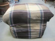 Vintage Ottoman with Wood Legs, Covered.