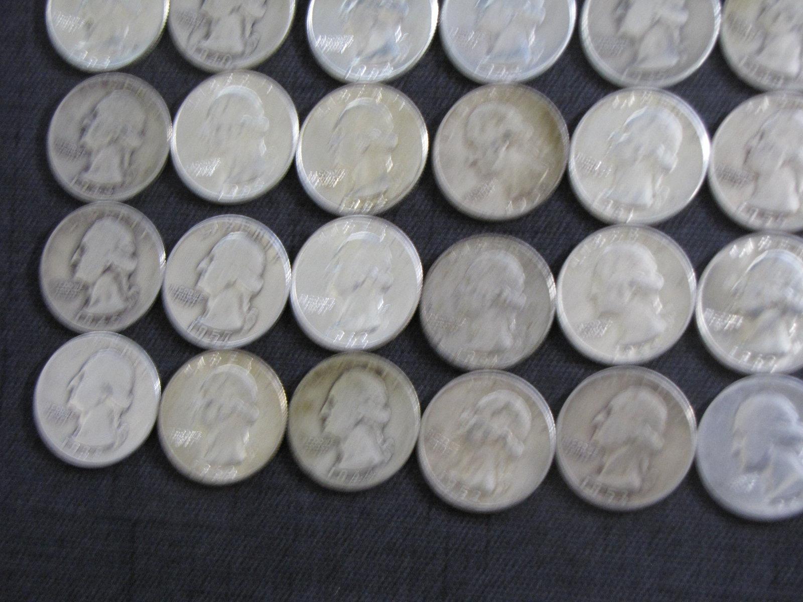 lot of 40 US silver quarters