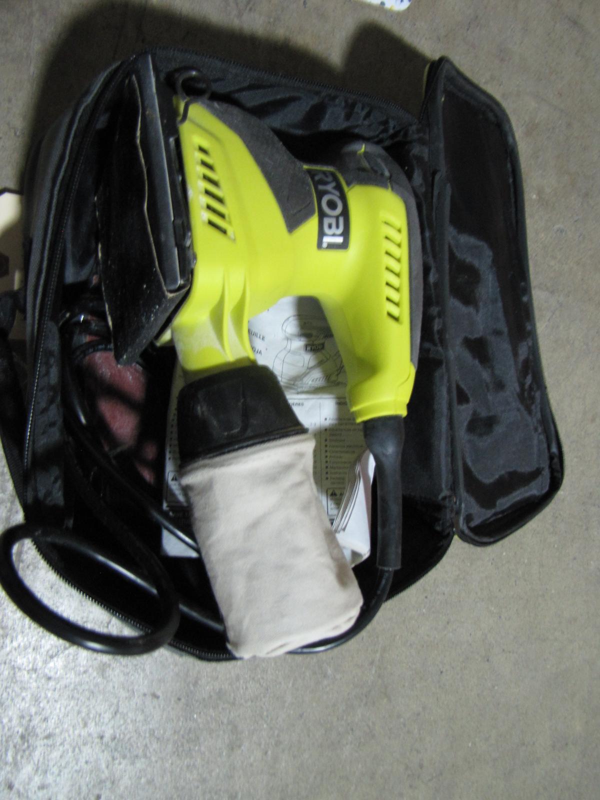 RYOBI SANDER WITH CASE