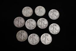20 WALKING LIBERTY HALF DOLLARS