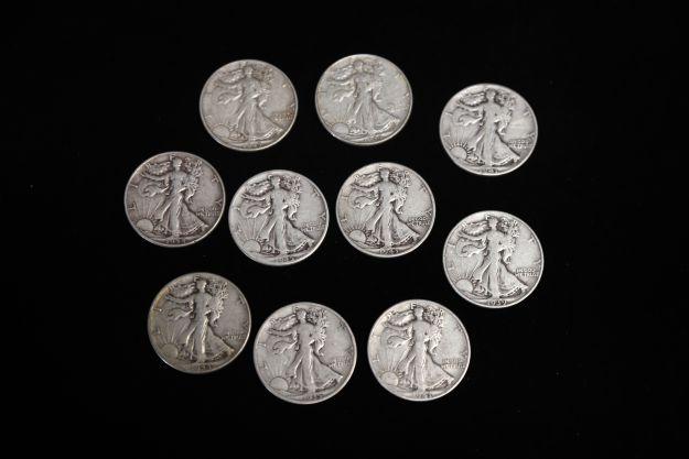 20 WALKING LIBERTY HALF DOLLARS