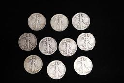 20 WALKING LIBERTY HALF DOLLARS