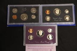 LOT OF 5 US MINT  PROOF SETS