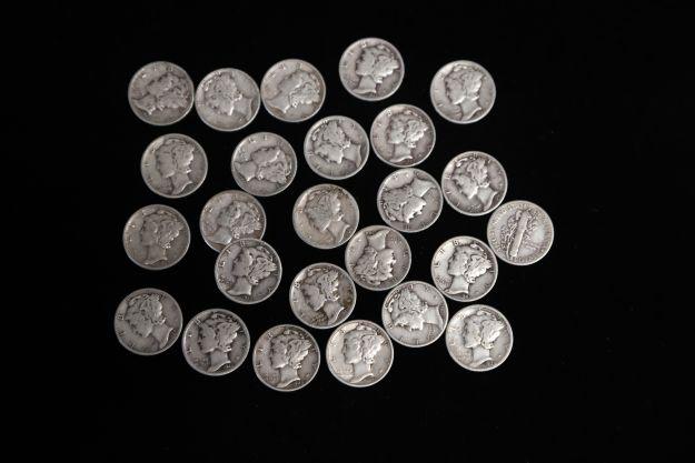 $10 FACE MERCURY 90% SILVER DIMES