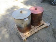 Lot Of (2) Steel Core Drill Bits & Metal Rack