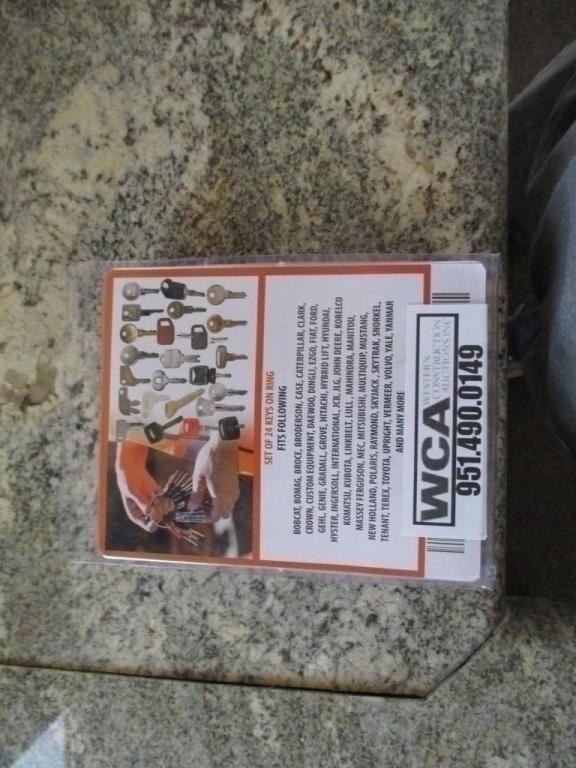 New Unused Heavy Equipment 24-Key Set,