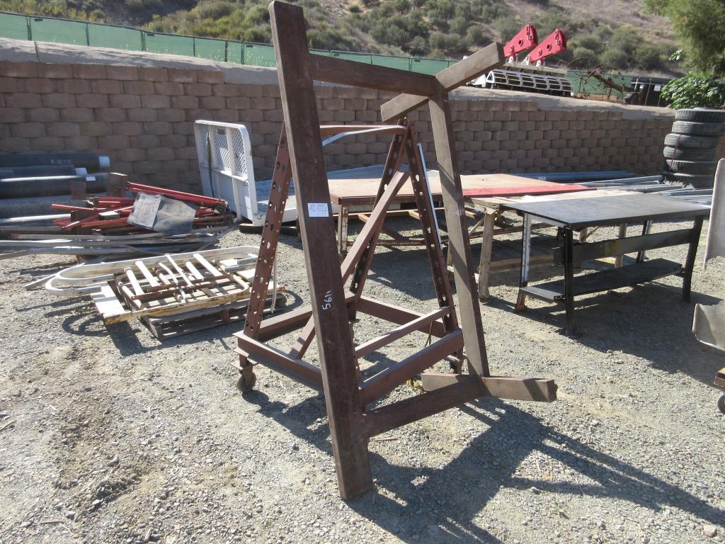 Lot Of (2) Misc Size Rolling Metal Racks