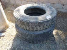 Lot Of (2) Misc 22" Truck Tractor Tires