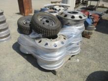 Lot Of Approx (14) Misc Size Aluminum Wheels,