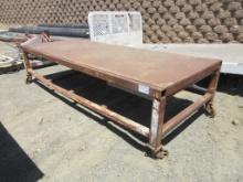 10' x 50" x 27" Rolling Metal Shop Table