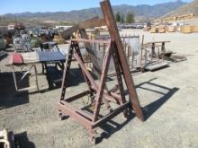Lot Of (2) Misc Size Rolling Metal Racks