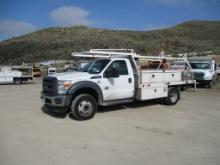 2015 Ford F550 XL SD Flatbed Utility Truck,