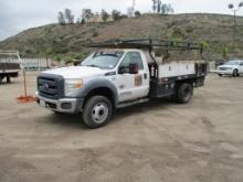 2015 Ford F550 S/A Flatbed Utility Flatbed Truck,