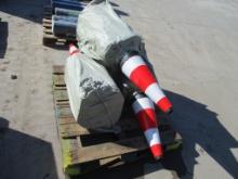 New Unused 15"x27" Fluorescent Safety Cones,