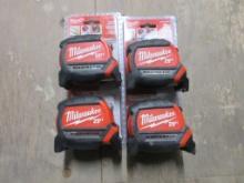 (4) New Unused Milwaukee Magnetic Tape Measures,