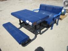 Rubber Coated Metal Picnic Table & Park Bench