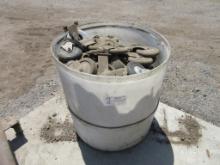 Plastic Tub Of Metal Casters W/Rubber Wheels